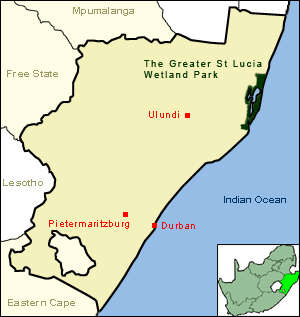 Map of St Lucia Wetland Park