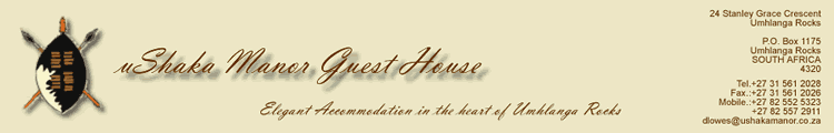 b&b accommodation in Umhlanga Rocks at uShaka Manor B&B Guest House