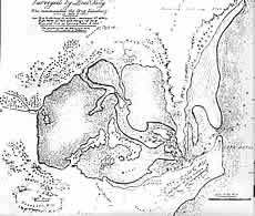 This is a copy of the Chart of Port Natal surveyed by Lt. James Saunders King Capt of the "Salisbury" in 1822 