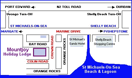 Accommodation Shelly Beach - KZN Accommodation - South Coast Accommodation - Holiday accommodation on the South Coast KZN at Mount Joy Guest Lodge - MAP